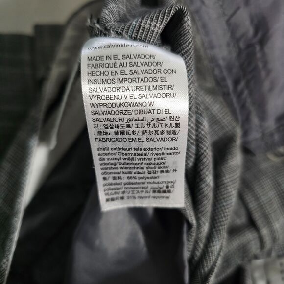 Calvin Klein Dress Slacks Women's 14 Check Pattern Gray Black & White - Picture 13 of 16